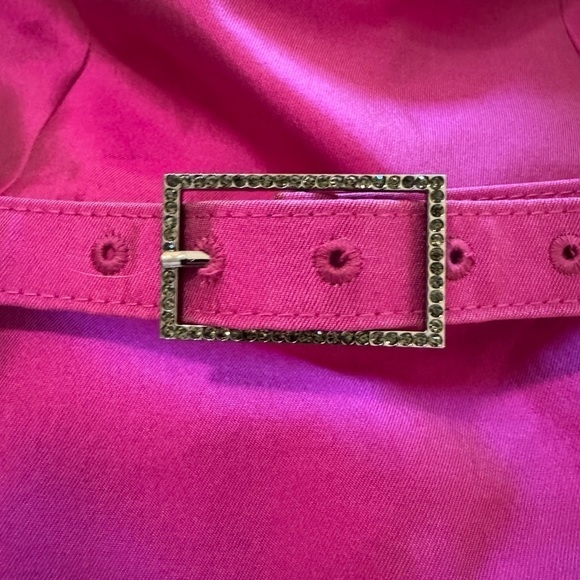 Rickie Freeman For Teri Jon Fuchia Sleeveless Formal Silk Wool Blend Dress S 10 - Picture 16 of 16